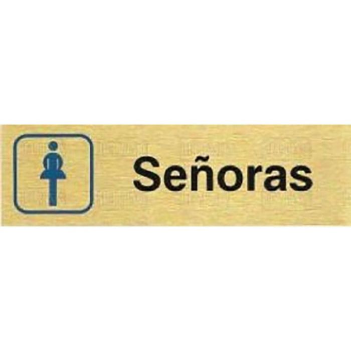 Duver Placa de Aluminio Color Oro, 150 mm x 45 mm, con Motivo 'Señora' Duver Placa de Aluminio Color Oro, 150 mm x 45 mm, con Motivo 'Señora'