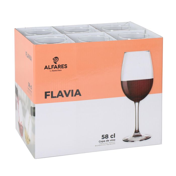 La Mediterranea Copa Vino Flavia 58 cl (7.5 cm x 23 cm) – Ideal para degustación y uso diario (24 Unidades) 2