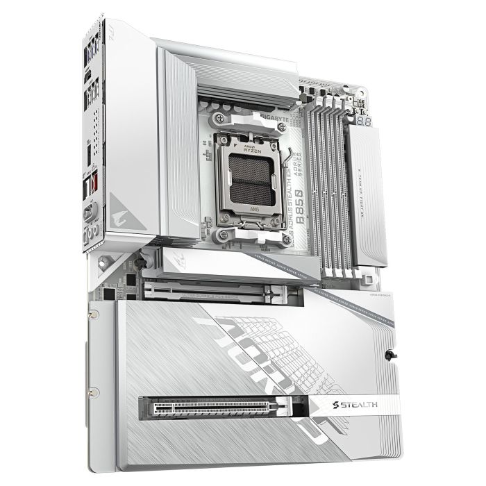 Gigabyte GA-B850 AORUS STEALTH ICE Placa Base ATX AM5 DDR5 Wi-Fi 7 LAN 5GbE Zócalo AM5 para AMD Ryzen Serie 9000 VRM Digital 3