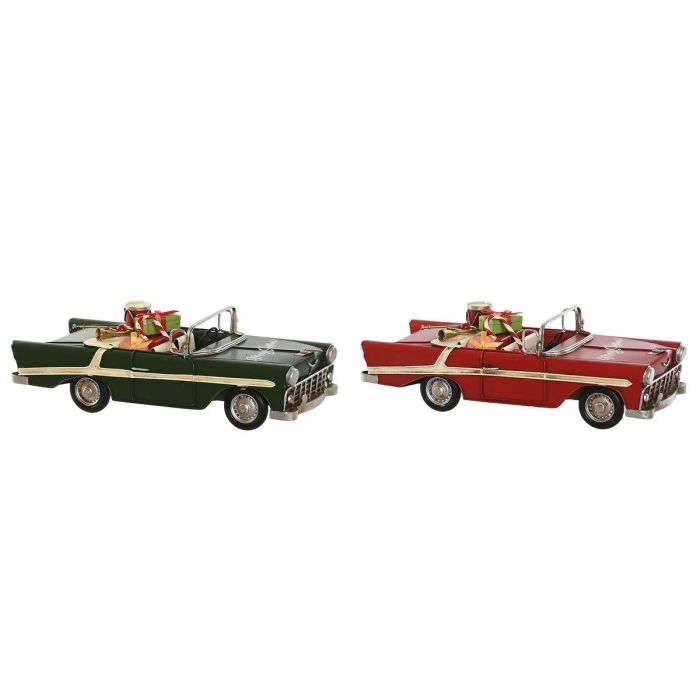 Vehiculo Decoracion Navidad Tradicional DKD Home Decor Rojo Verde 15.5 x 12 x 37 cm (2 Unidades)