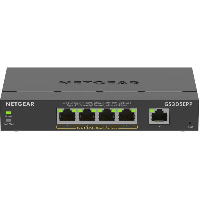 NETGEAR GS305EPP-100PES Switch 5 Puertos Gigabit Ethernet PoE+ Gestionado L2/L3