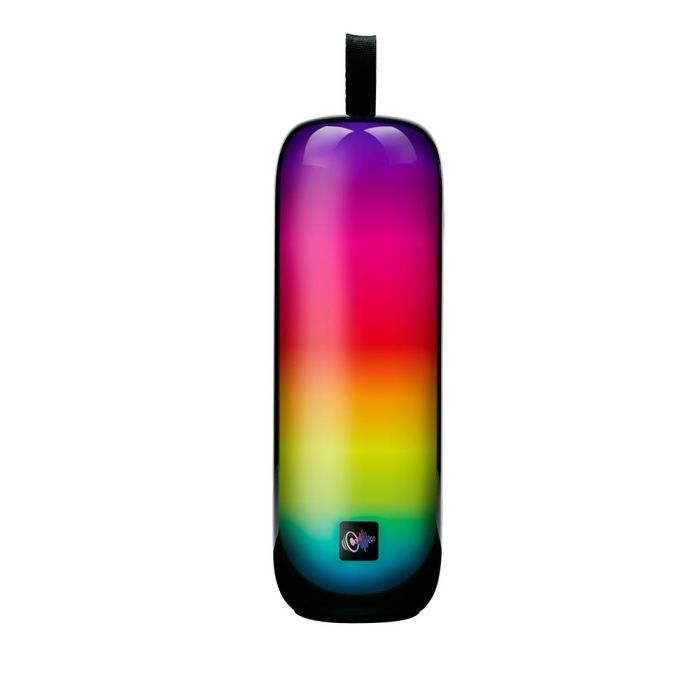 Basics Altavoz Bluetooth 10W RGB con 8 Modos de Luz, Asa de Transporte, Carga USB-C y 2.5h Batería ø8x24cm