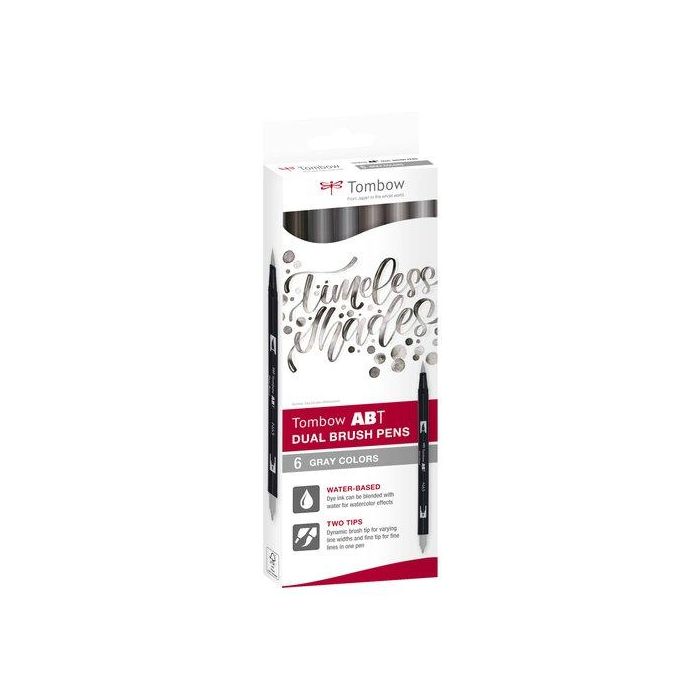 Rotulador Tombow Doble Punta Pincel Estuche De 6 (Caja Carton)