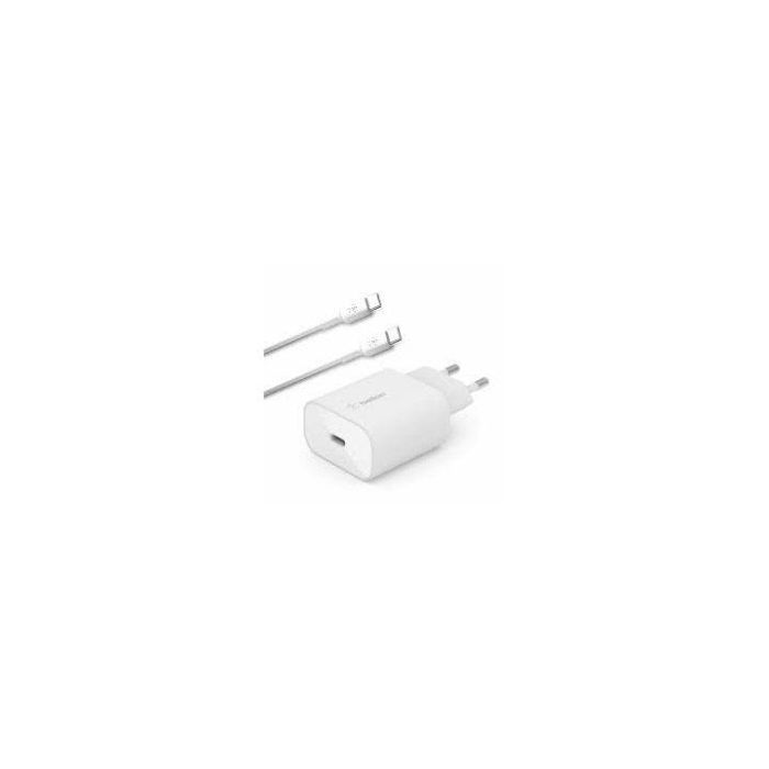 Belkin Cargador Pared USB-C 25W Blanco + Cable USB-C a USB-C 1 Belkin Cargador Pared USB-C 25W Blanco + Cable USB-C a USB-C 1