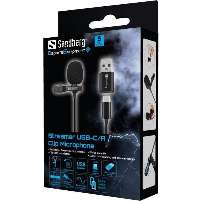 Sandberg Streamer USB Clip Microphone 4 Sandberg Streamer USB Clip Microphone 4