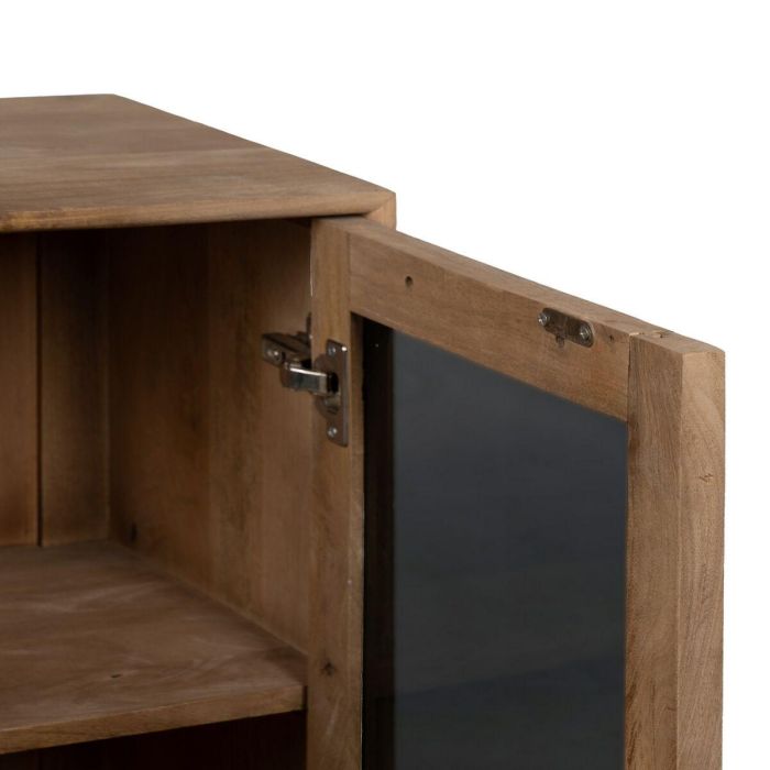 Mueble Auxiliar BURNIE Negro Natural Cristal Madera de mango 81 x 41 x 83 cm