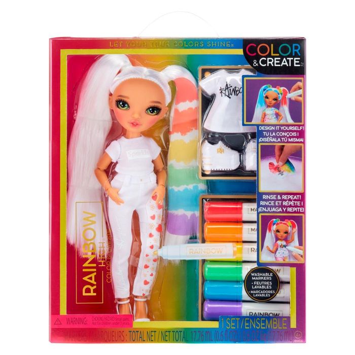MGA 500407 Rainbow High Color Y Create Muñeca Ojos Verdes para Personalizar Ropa, Pelo y Accesorios con Diseños Borrables con Agua 1 MGA 500407 Rainbow High Color Y Create Muñeca Ojos Verdes para Personalizar Ropa, Pelo y Accesorios con Diseños Borrables con Agua 1