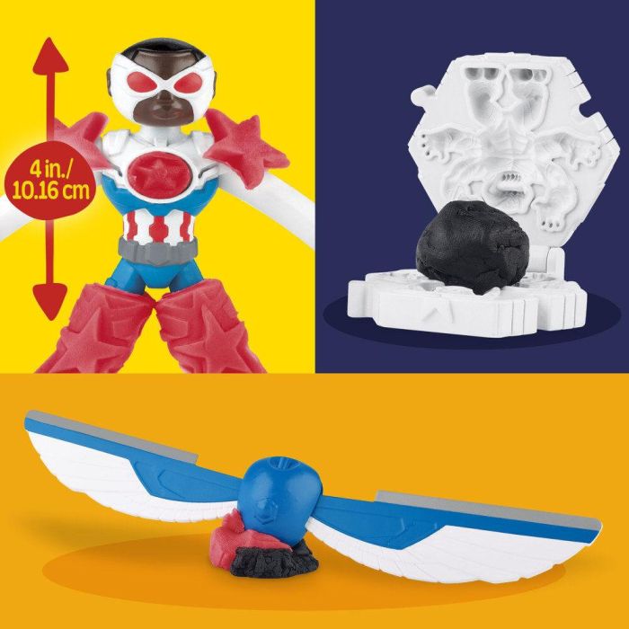 Play-Doh G0555 Set Moto Cortadora Capitán América Marvel Figura de Acción Flexible con Alas 2 en 1 y Molde para Niños +4 años 6 Play-Doh G0555 Set Moto Cortadora Capitán América Marvel Figura de Acción Flexible con Alas 2 en 1 y Molde para Niños +4 años 6