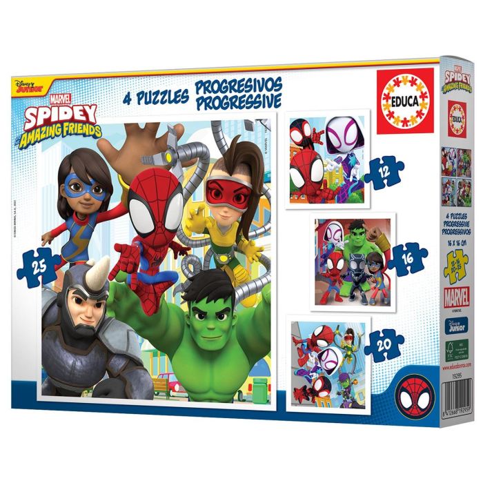 Educa Puzzles Spidey & His Amazing Friends 19295 (4 puzzles de 12-25 piezas cada uno) +3 Años 2