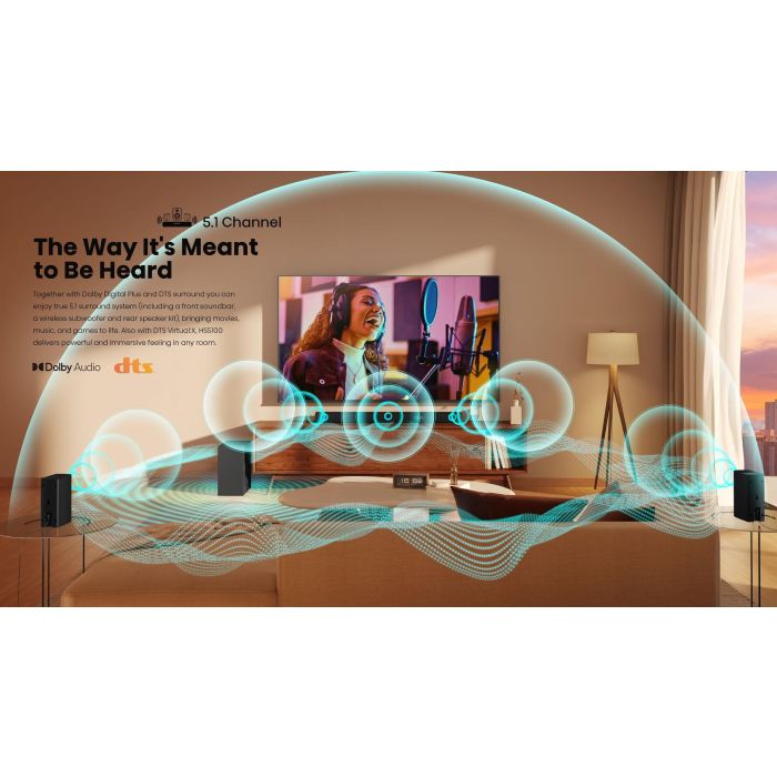 Hisense HIS6942351409078 Barra de sonido 5.1 canales 540W con Subwoofer Inalámbrico, Altavoces Traseros y Bluetooth 2 Hisense HIS6942351409078 Barra de sonido 5.1 canales 540W con Subwoofer Inalámbrico, Altavoces Traseros y Bluetooth 2