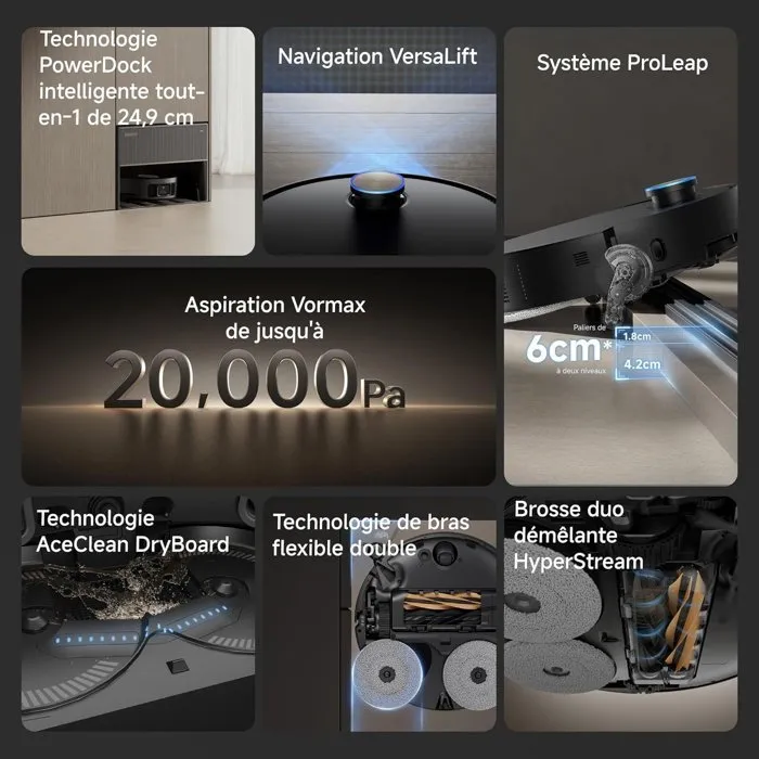 Dreame Robot aspirador X50 Master con base compacta de 24,9 cm y sistema 8 en 1 1