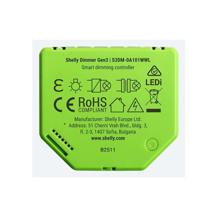 Shelly Relé Dimmer Gen3 LED Luz Controlador con Función de Medición Empotrado 2