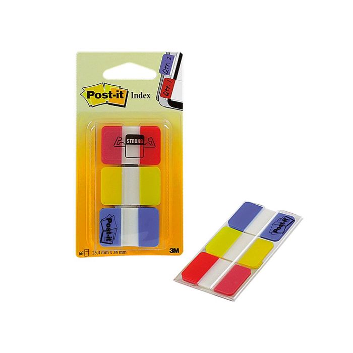 Post-It Index Rigido Rojo Azul Amarillo - 3 Dispensadores Std 3x22 1