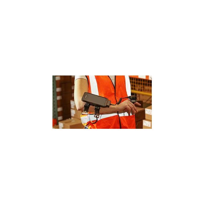 Honeywell CT40 WEARABLE SET without ARM BAND. Includes CT40 Holder, tethered ring scanner. Need to order separately protective boot- CT40-PB-00 - and any arm band : i.e. HWC-ARM BAND or 3rd party offering 2