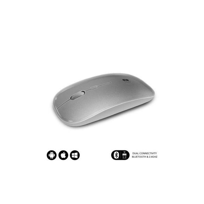 SUBBLIM Raton Dual Flat Mouse Silver Rechargeable 0 SUBBLIM Raton Dual Flat Mouse Silver Rechargeable 0