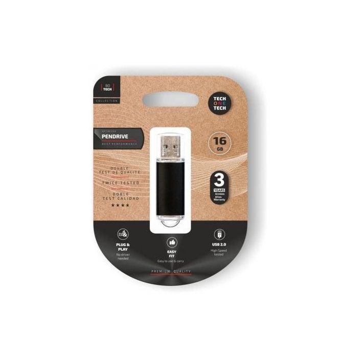 Tech One Tech Pendrive USB 16 GB Negro Tech One Tech Pendrive USB 16 GB Negro