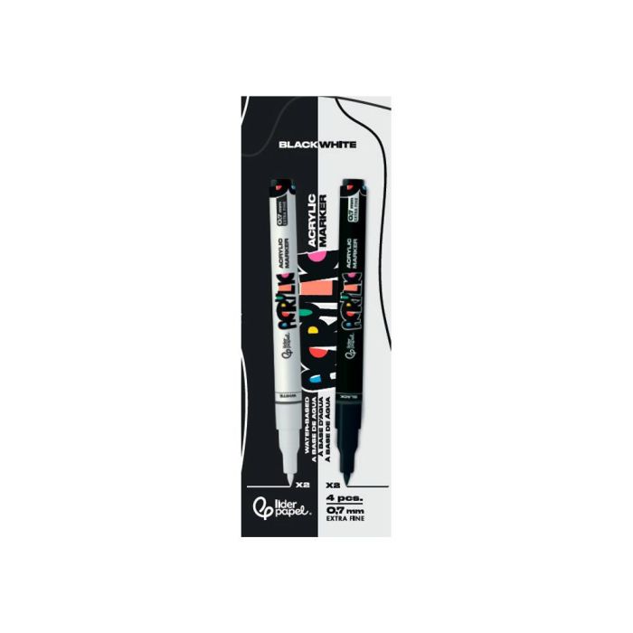 Rotulador Liderpapel Acrylic Base Agua Todo Tipo De Superficie Punta Fina 0,7 mm Caja De 4 Perfiladores 1 Rotulador Liderpapel Acrylic Base Agua Todo Tipo De Superficie Punta Fina 0,7 mm Caja De 4 Perfiladores 1