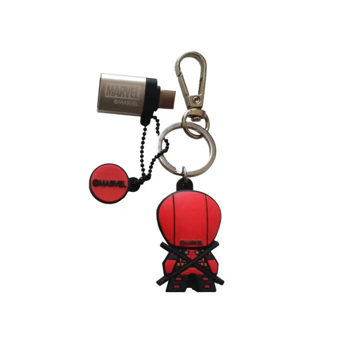 Wondee Memoria USB Deadpool 32GB Llavero Pendrive con Adaptador USB C 1