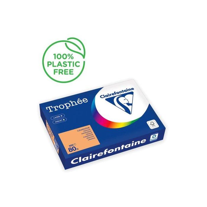 Papel De Color A4 Clairefontaine Trophee 80G 500H Pastel Clementina