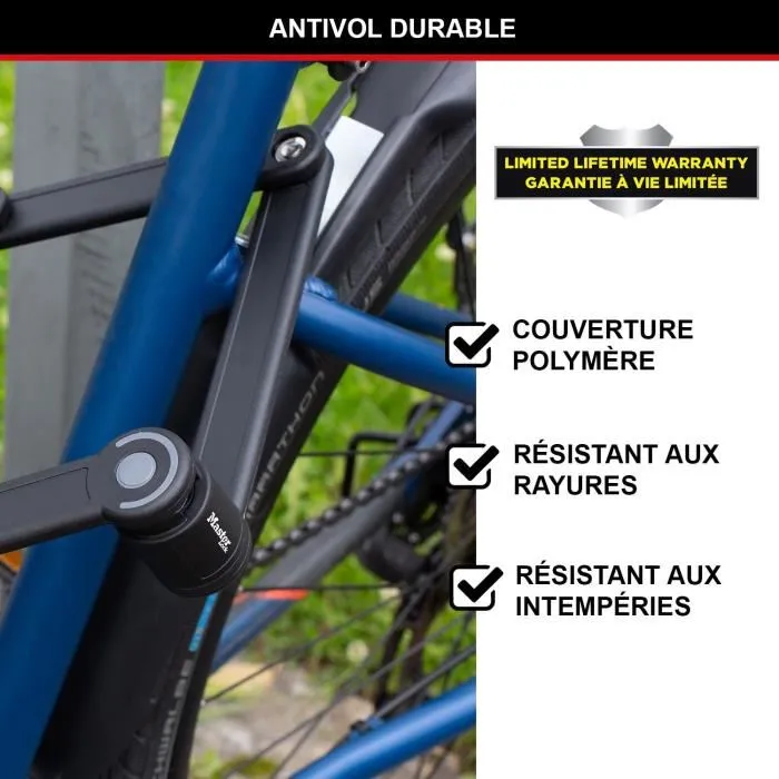 Master Lock Candado Plegable para Bicicleta 8335EURDPRO - Acero Endurecido, 4 Llaves, Soporte Incluido Master Lock Candado Plegable para Bicicleta 8335EURDPRO - Acero Endurecido, 4 Llaves, Soporte Incluido