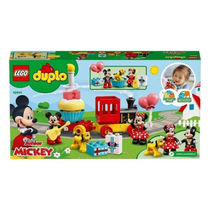 LEGO DUPLO 10941 Tren de cumpleaños de Mickey y Minnie, tren de juguete para bebés con pastel y globos 3