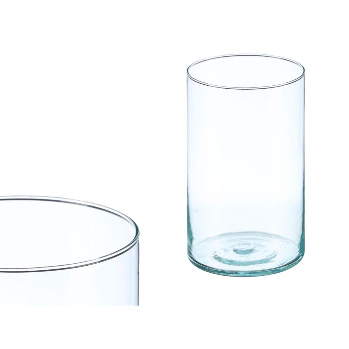 Giftdecor Jarrón Cilíndrico de Cristal Transparente 12 cm Diámetro x 21 cm Alto (12 Unidades)