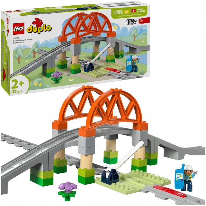Lego DUPLO 10426 Set de Expansión My Town: Vías de Tren y Puente para Aprendizaje Temprano 12