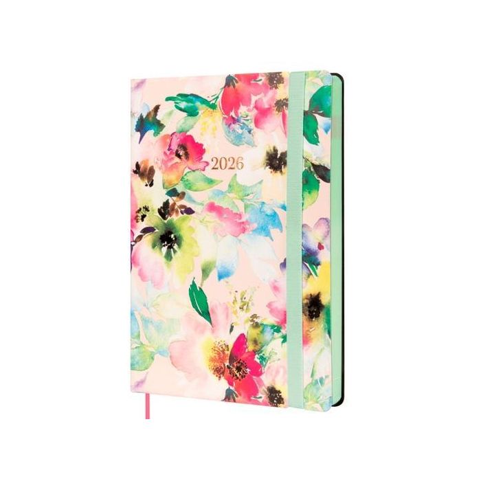 Finocam Fa5-148x210 mm Agenda Flexi Joy 2026, 1 Día/Página, Tapa Blanda, Diseño Bloom, DIN A5