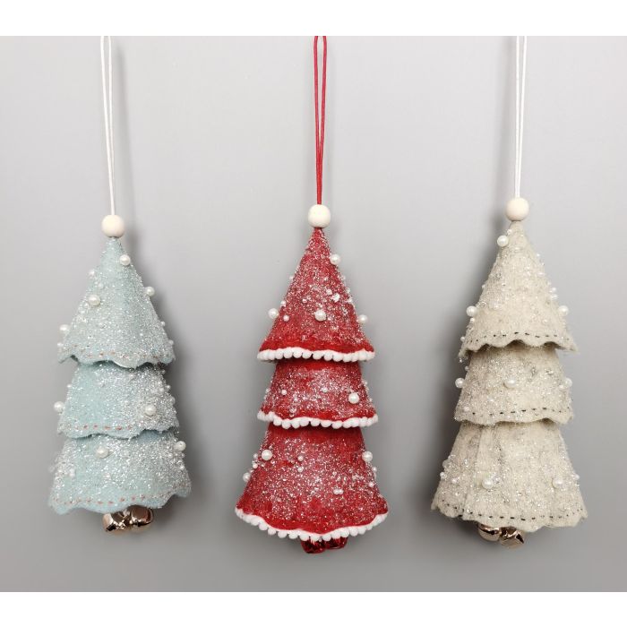 DKD Home Decor Decoración Colgante Navidad Tradicional para Árbol PVC Surtido Colores 11x38x11 cm (12 Unidades)