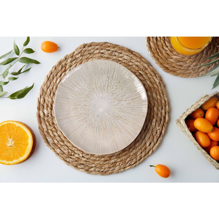 La Mediterranea Plato Postre Anya 20 cm Blanco Brillo Cerámica de Mesa (12 Unidades)