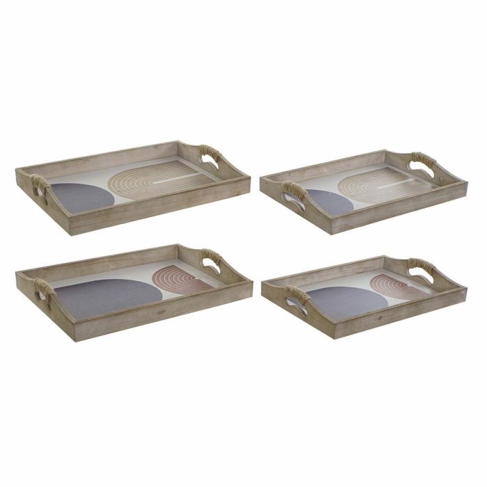 Bandeja Moderno DKD Home Decor Azul Beige 30 x 6 x 40.6 cm Set de 2 (2 Unidades)