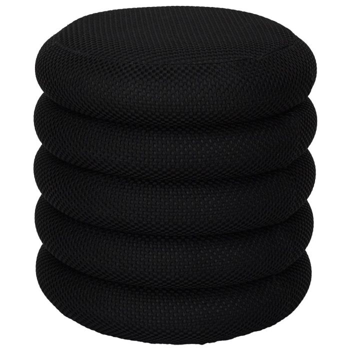 Home Deco Factory Puf Almacenaje Atom Negro - MDF y Poliéster, 37x42 cm, Soporta 110 kg 2