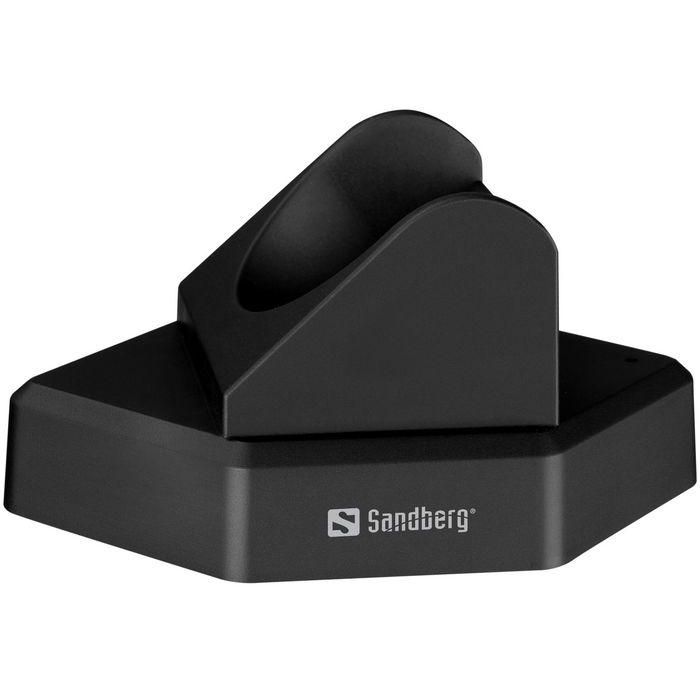 Sandberg Wireless Office Headset Pro+ Auriculares Estéreo Inalámbricos para Móvil y PC con Doble Conexión y Base de Carga