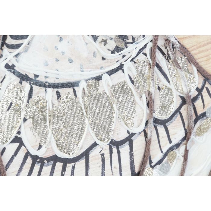 DKD Home Decor Cuadro Colonial Pintado a Mano en Lienzo y Pino, Beige y Blanco, 3.7 x 120 x 60 cm (2 Unidades)