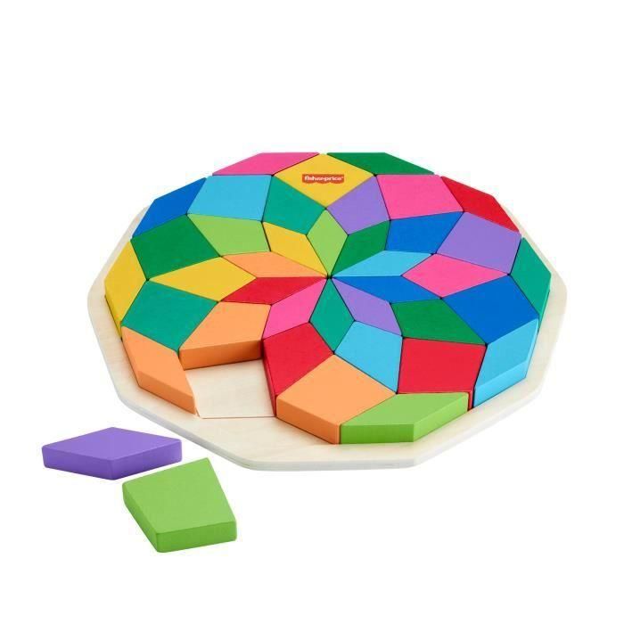 Fisher-Price Hxt94 Rompecabezas de Madera Mandala con Formas Geométricas 40 Piezas para Niños +3 Años 3