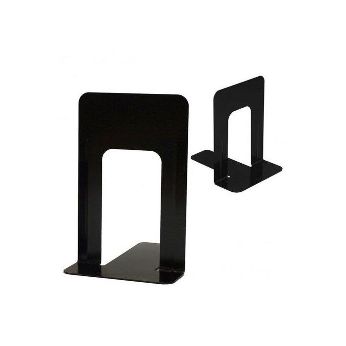 Sujeta Libros Sdi Grande (228Mm) Metal Negro Pack De 2 (Medidas: 228 X 150 X 205 Mm.) (Set de 12)