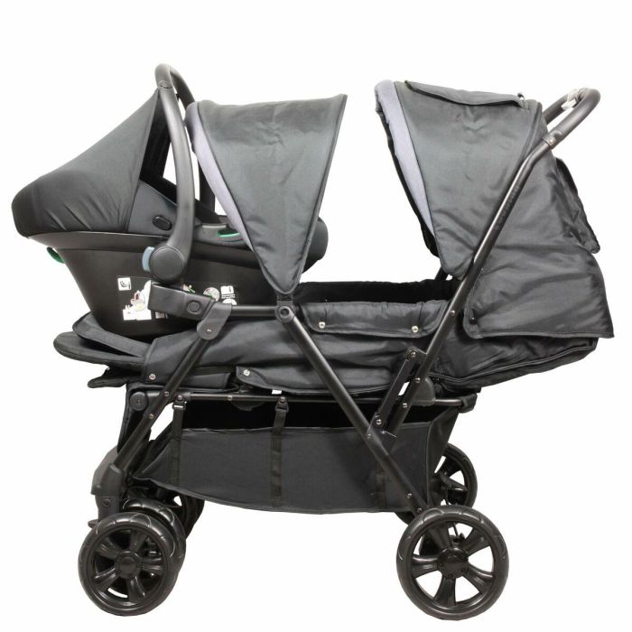 Bambisol BAM3159059052847 Cochecito Doble para Gemelos Sistema de Viaje Combinado con Silla de Coche I-Size, 4 Ruedas, Negro 0 Bambisol BAM3159059052847 Cochecito Doble para Gemelos Sistema de Viaje Combinado con Silla de Coche I-Size, 4 Ruedas, Negro 0