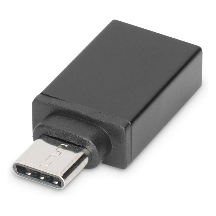 Digitus Adaptador USB-C a USB-A, Conector USB-C Macho a USB-A Hembra, Negro, Velocidad 5 Gbit/s