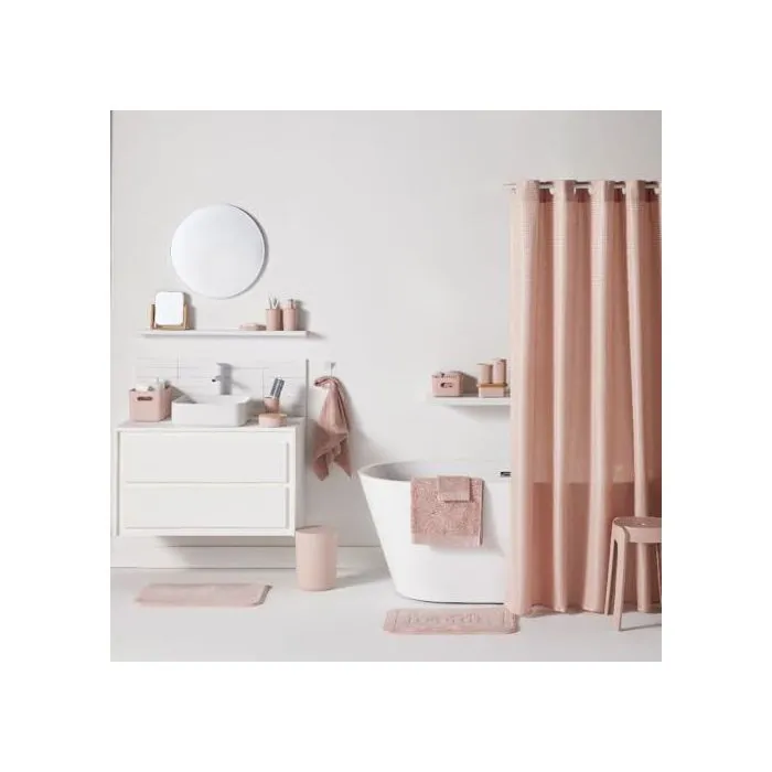 Today TOD3574641271237 Conjunto de ducha Cesta, tapete, cortina Rosa 3