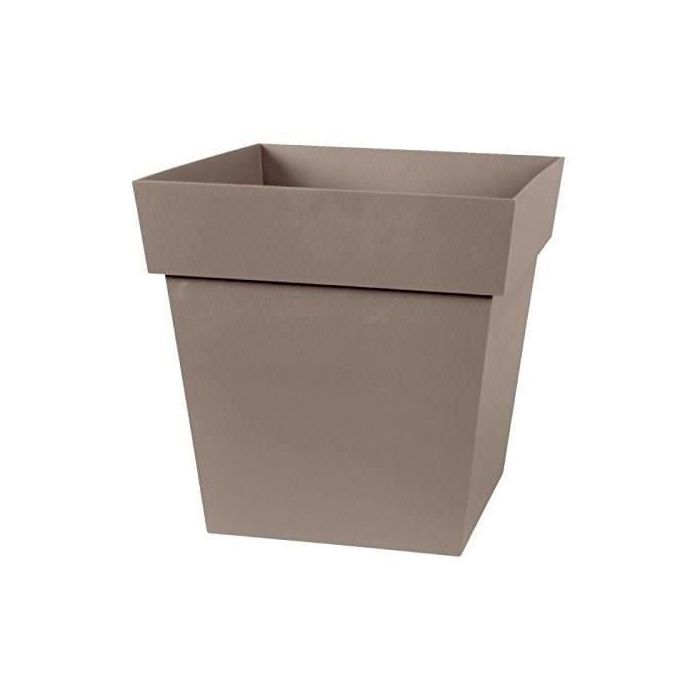 EDA Maceta Cuadrada Toscana de Polipropileno - 32x32x32 cm, 22 L - Taupe - Exterior/Interior, Antihielo, con Drenaje y Retención de Agua 1 EDA Maceta Cuadrada Toscana de Polipropileno - 32x32x32 cm, 22 L - Taupe - Exterior/Interior, Antihielo, con Drenaje y Retención de Agua 1