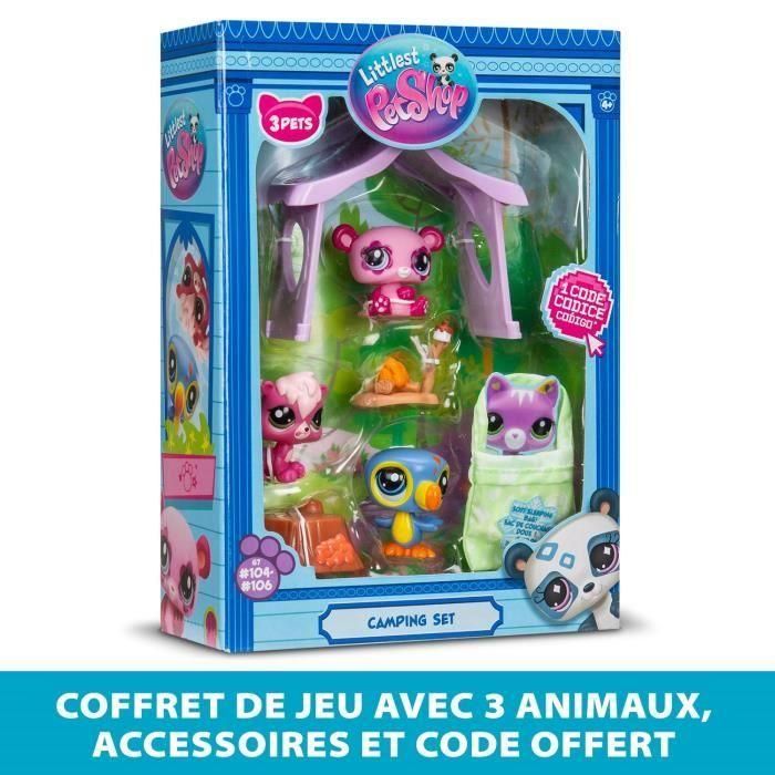 Pack temático 3 Mascotas - BANDAI - Littlest Pet Shop Camping - Animales y accesorios 1 Pack temático 3 Mascotas - BANDAI - Littlest Pet Shop Camping - Animales y accesorios 1