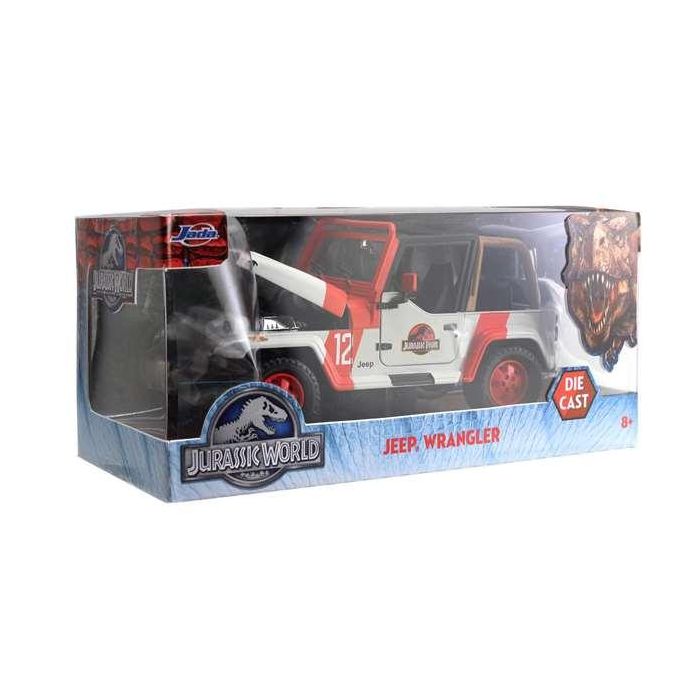 Jada Jurassic Park Jeep Wrangler Escala 1:24 Coche Metal Rueda Libre Apertura Puertas Capo Neumaticos Goma 253253005 12