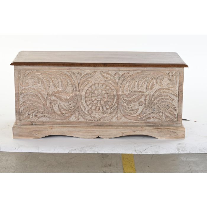 DKD Home Decor Arcón de Acacia Marrón Natural 90 x 40 x 40 cm Hecho a Mano con 1 Puerta 6