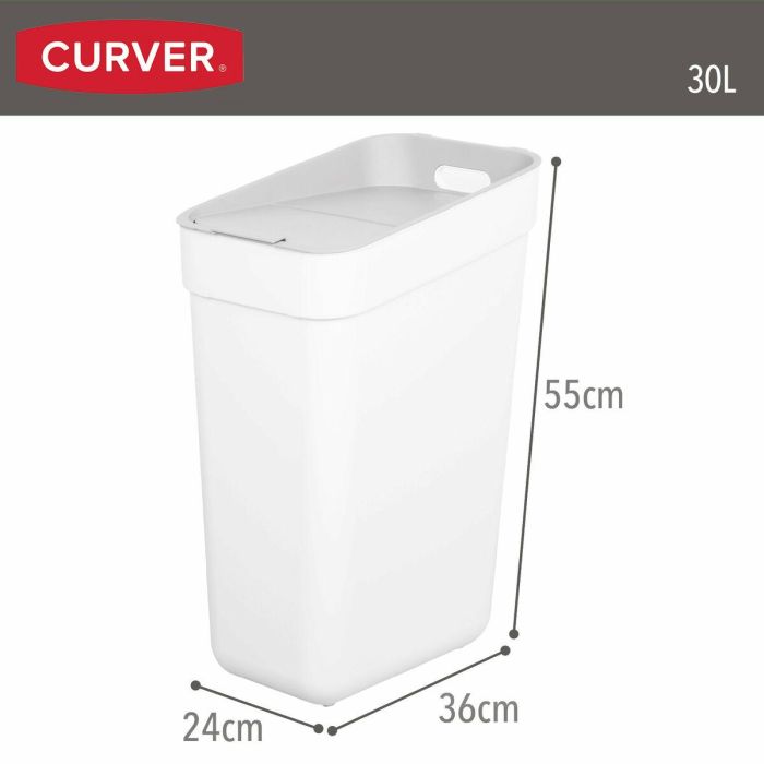 Cubo de basura Curver Blanco Plástico 30 L (6 Unidades) 3 Cubo de basura Curver Blanco Plástico 30 L (6 Unidades) 3