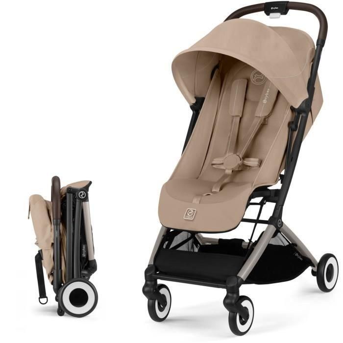 CYBEX - Cochecito ultracompacto y cómodo - ORFEO - 4 ruedas - Beige Almendra CYBEX - Cochecito ultracompacto y cómodo - ORFEO - 4 ruedas - Beige Almendra