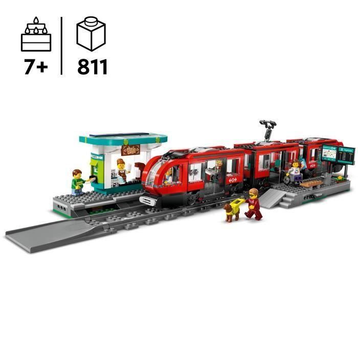 LEGO 60423 City Tranvía y Estación del Centro de la Ciudad, set de juego de construcción para niños a partir de 7 años 1 LEGO 60423 City Tranvía y Estación del Centro de la Ciudad, set de juego de construcción para niños a partir de 7 años 1
