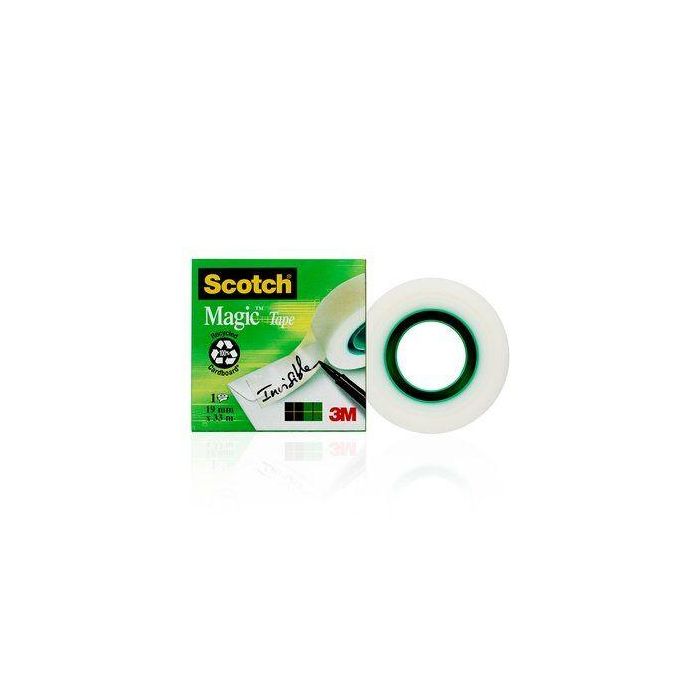 Scotch Cinta Adhesiva Invisible Magic Rollo 19 mm X 33 mm Caja Individual 2