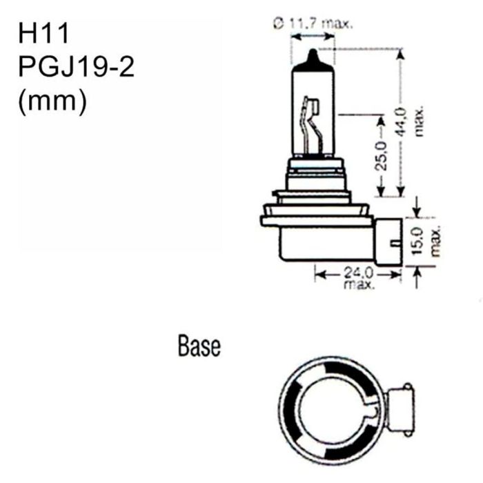 Lámpara Halógena M-Tech Pgj19-2 12 V-55 W H11 MTECZ8 1 Lámpara Halógena M-Tech Pgj19-2 12 V-55 W H11 MTECZ8 1