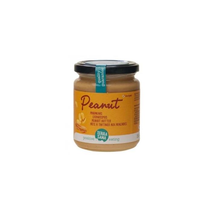 TERRASANA Crema de Cacahuete Sin Sal 250g Eco Vegan, 100% Cacahuetes Tostados de Agricultura Ecológica, Sin Gluten