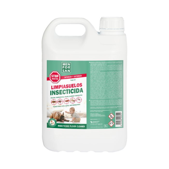 Men For San Limpiasuelos Insecticida Total Control Diario Plagas Rastreras, Cucarachas, Hormigas, Arañas. pH Neutro, Efecto Residual 5 L